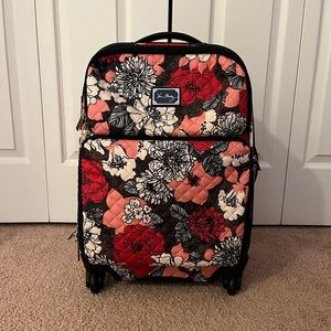 Vera Bradley 22” Rolling Luggage Spinner Suitcase - Mocha Rouge